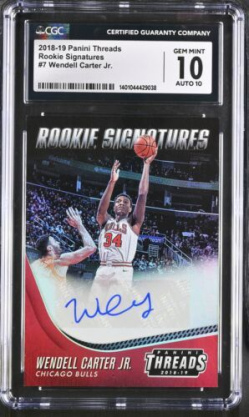 2018 Threads Wendell Carter Jr. #7 CGC 10